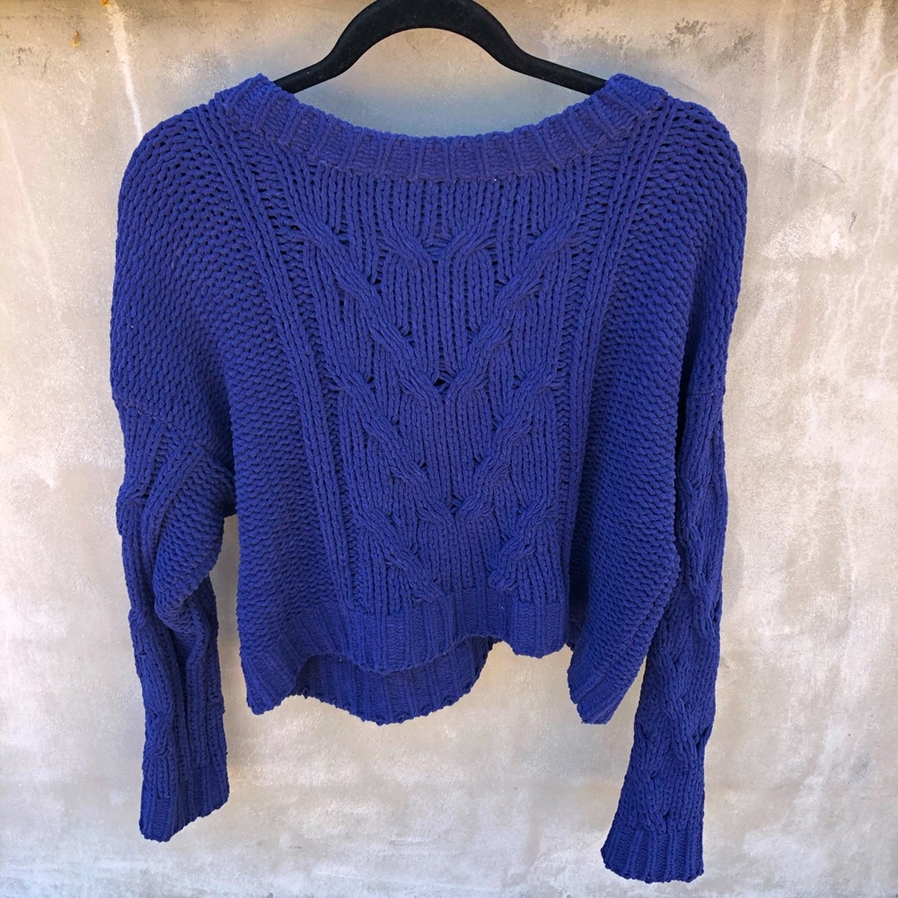 Pacsun L. A. Hearts Blue Chunky Cable Knit Sweater
